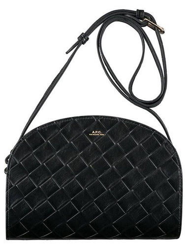 Women's Demi Lune Leather Mini Cross Bag Black - A.P.C. - BALAAN 1