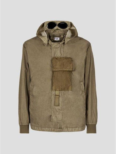 Men's Detachable Goggle Hooded Jacket Brown - CP COMPANY - BALAAN 2