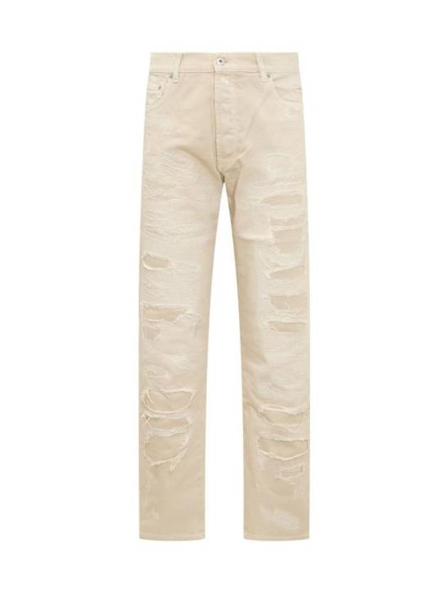 Denim Straight Pants HMYA011F23FAB001 0400 BEIGE - HERON PRESTON - BALAAN 1