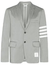 4 Bar Armband Cotton Blazer Jacket Grey - THOM BROWNE - BALAAN 3