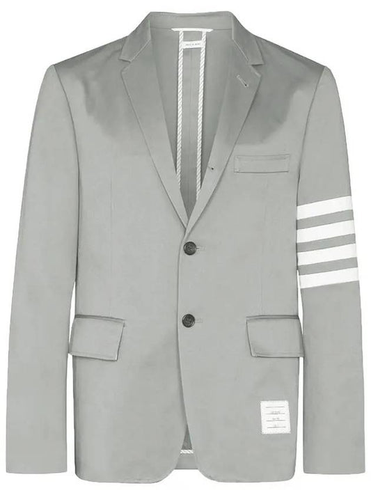 4 Bar Armband Cotton Blazer Jacket Grey - THOM BROWNE - BALAAN 2