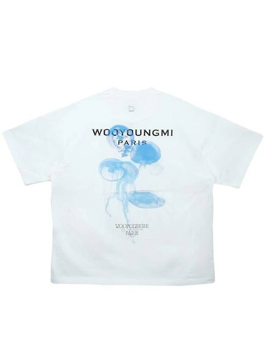 Jellyfish Back Logo Cotton Short Sleeve T-Shirt White - WOOYOUNGMI - BALAAN 2