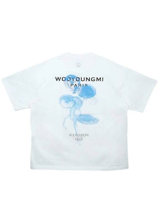 Jellyfish Bag Logo Cotton Short Sleeve T-Shirt White - WOOYOUNGMI - BALAAN 2