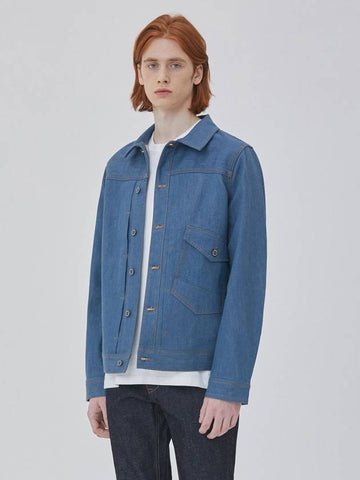 Denim Selvage One Pocket Jacket Blue - CORK - BALAAN 1