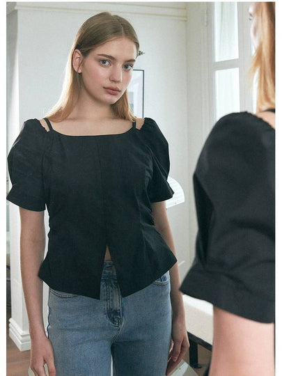 Felicity puff slit blouse black - MICANE - BALAAN 2