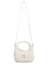 Wander Matelasse Nappa Leather Mini Hobo Tote Bag White - MIU MIU - BALAAN 8