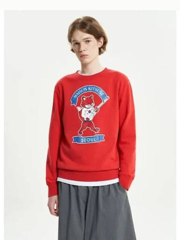 Unisex Fox Print Regular Sweatshirt Plum Red Domestic Product GM0023071060611 - MAISON KITSUNE - BALAAN 1