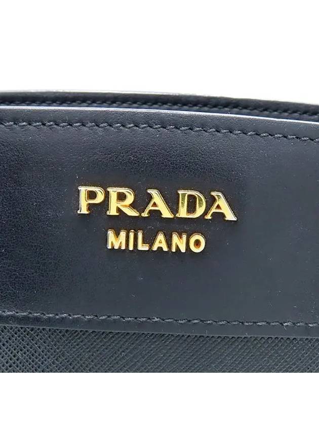 1BH043 SAFFIANO black gold logo mini square cross bag - PRADA - BALAAN 5