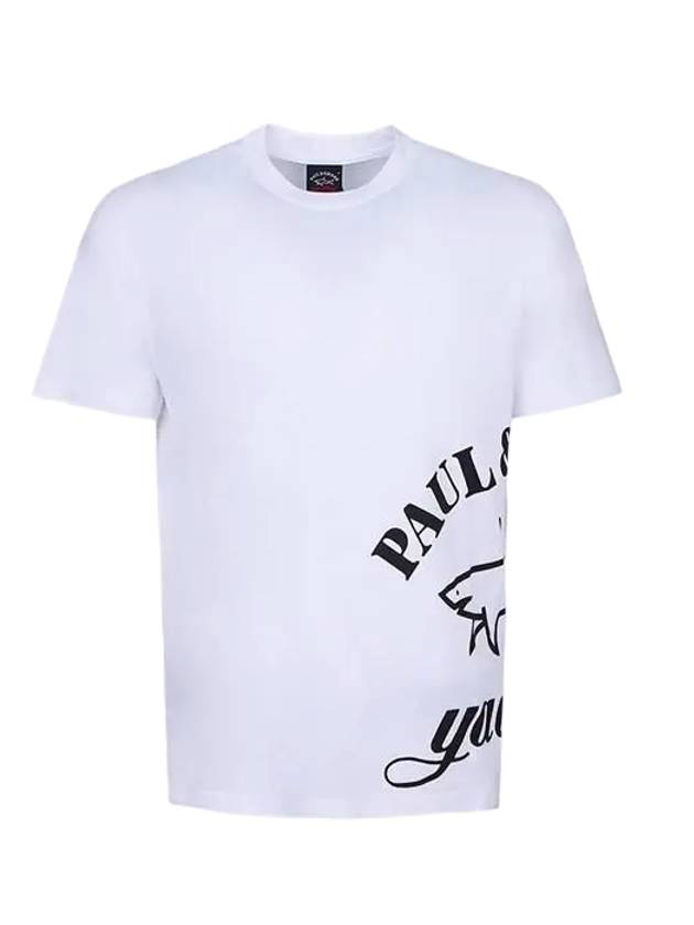 Logo Print Organic Cotton Short Sleeve T Shirt White - PAUL & SHARK - BALAAN 1