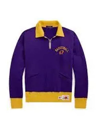 Vintage Fit Fleece Collar Sweatshirt Purple - POLO RALPH LAUREN - BALAAN 2