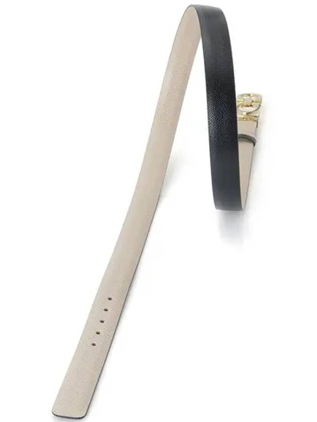 Reversible Gancini Leather Belt Black Macadamia - SALVATORE FERRAGAMO - BALAAN 4