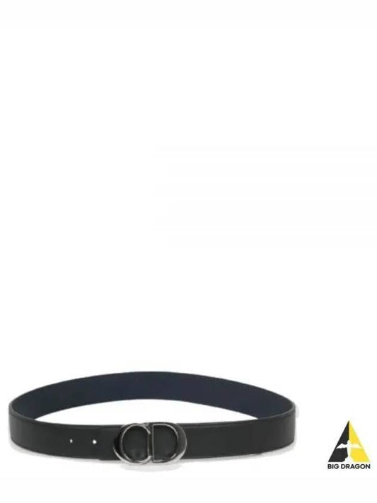 CD Icon Buckle Reversible Leather Belt Black - DIOR - BALAAN 2