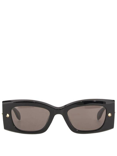 Eyewear Studded Rectangular Sunglasses Black - ALEXANDER MCQUEEN - BALAAN 2