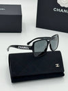 Lettering Square Sunglasses Black A71305 - CHANEL - BALAAN 1