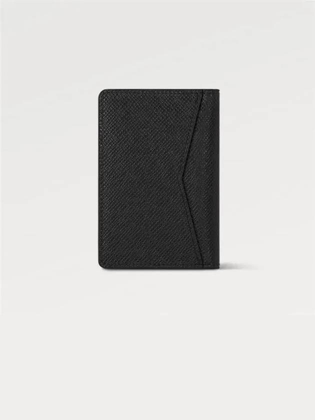 Pocket Organizer Taiga Leather Card Wallet Black - LOUIS VUITTON - BALAAN 6