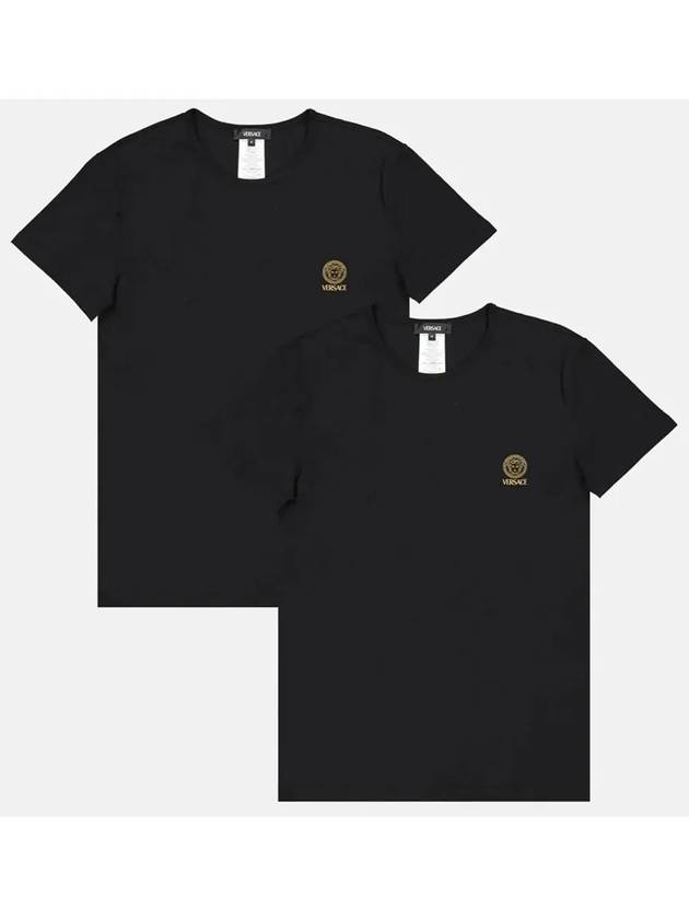 Crew Neck Medusa Logo Short Sleeve T-Shirt 2 Pack Black - VERSACE - BALAAN 3