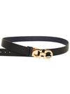 Reversible Gancini Leather Belt Black Navy - SALVATORE FERRAGAMO - BALAAN 7