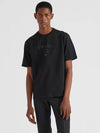 Logo Cotton Short Sleeve T-Shirt Black - PRADA - BALAAN 3