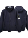 Men's Wappen Patch Softshell Zip Up Hoodie Navy - STONE ISLAND - BALAAN 2