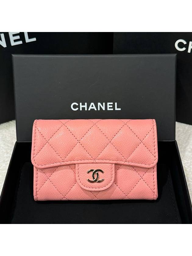 Card Wallet Classic Caviar Light Pink Champagne Gold - CHANEL - BALAAN 1