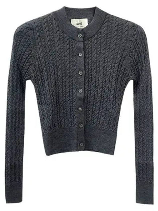 Wool Cardigan Grey - AMI - BALAAN 2