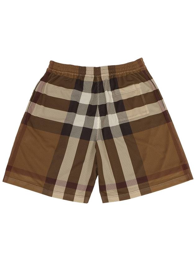 Men's Check Mesh Bermuda Shorts Dark Birch Brown - BURBERRY - BALAAN 3