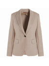 Studio Women's Operoso Single Blazer Jacket Dark Beige - MAX MARA - BALAAN.