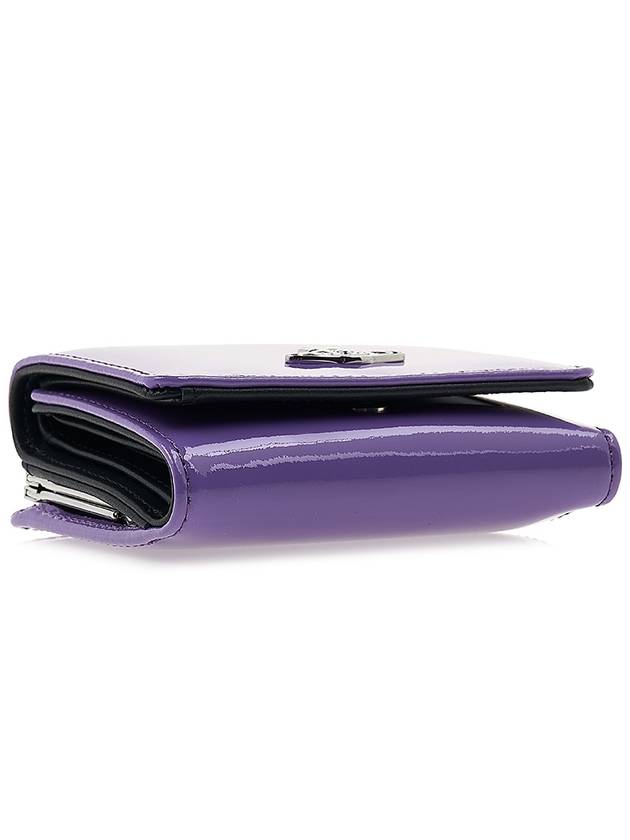 Shiny Patent Small Frame Leather Card Wallet Purple - VIVIENNE WESTWOOD - BALAAN 6