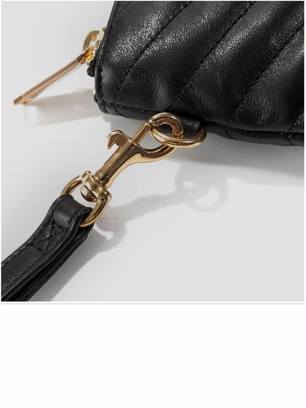 Gold Monogram Document Holder In Matelasse Leather Black - SAINT LAURENT - BALAAN 7