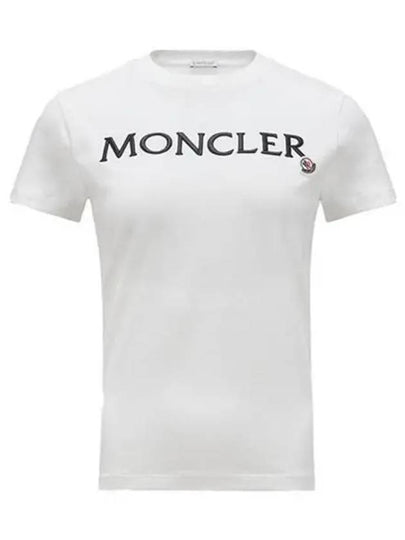 Women's Embroidered Logo Short Sleeve T-Shirt White - MONCLER - BALAAN 2