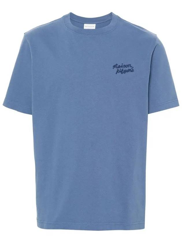 Handwriting Comfort Short Sleeve T-Shirt Storm Blue - MAISON KITSUNE - BALAAN 3