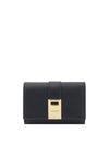 Hug Compact Two Tone Half Wallet Black - SALVATORE FERRAGAMO - BALAAN 1