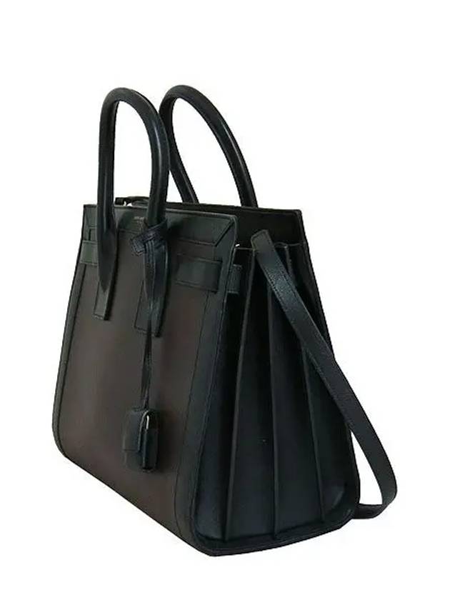 YSL Yip 355153 B0021 313 Black leather burgundy blend MINI SAC JOUR de tote bag shoulder strap - SAINT LAURENT - BALAAN 3