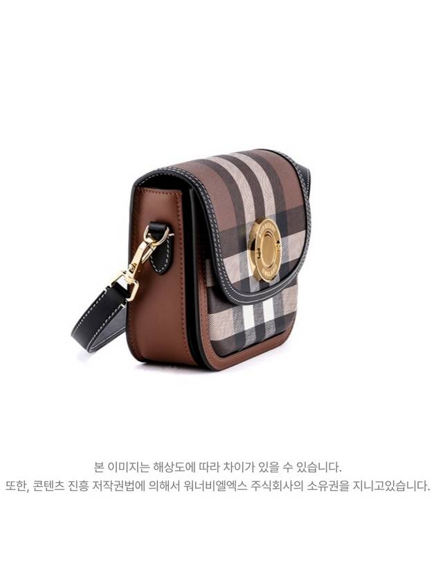 Elizabeth Check Leather Small Shoulder Bag Brown - BURBERRY - BALAAN 3