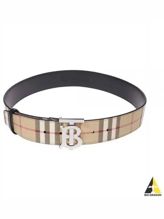 Check Reversible Wide TB Leather Belt Beige - BURBERRY - BALAAN 2