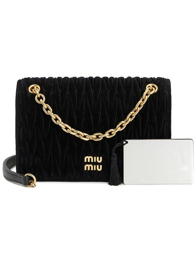 Matelasse Chain Velvet Cross Bag Black - MIU MIU - BALAAN 3