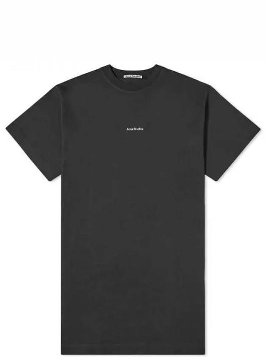 Logo Cotton T-Shirt Short Dress Black - ACNE STUDIOS - BALAAN 2