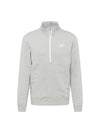 Sportswear Club Brushed Half Zip Up Sweatshirt Grey - NIKE - BALAAN 1