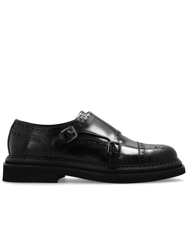 Dolce & Gabbana Leather Shoes With Decorative Perforation, Men's, Black - DOLCE&GABBANA - BALAAN 1