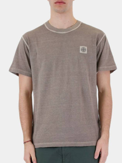 Organic Cotton Short Sleeve T-Shirt Beige - STONE ISLAND - BALAAN 2