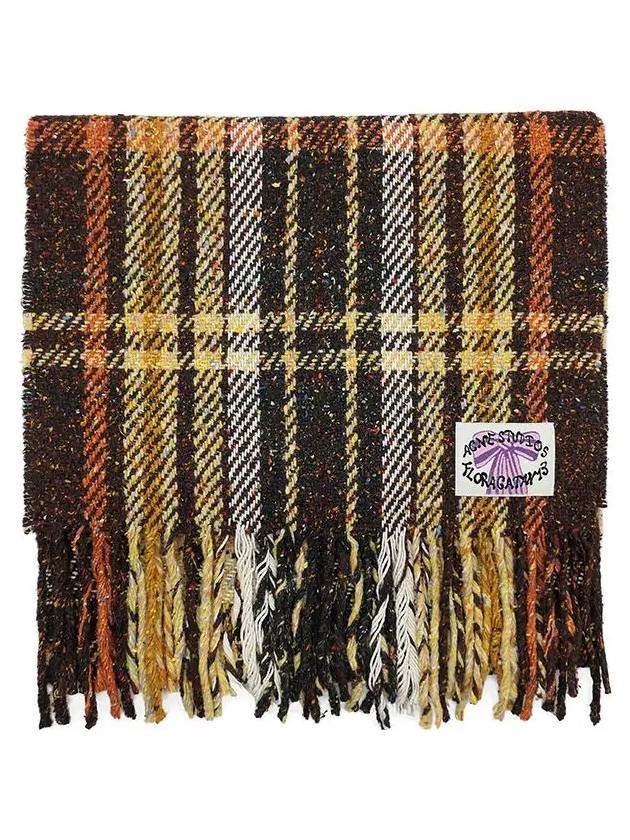 Plaid Fringe Scarf Brown - ACNE STUDIOS - BALAAN 3