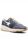 White Star Print Nylon Low Top Sneakers Dark Blue - GOLDEN GOOSE - BALAAN 3