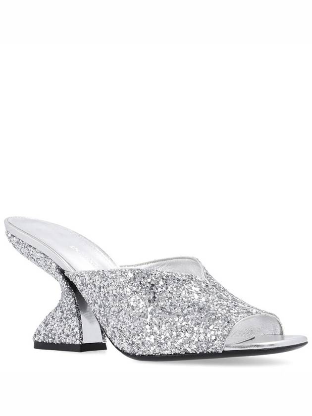 Salvatore Women's Sansu Heel Mule Silver - SALVATORE FERRAGAMO - BALAAN 2