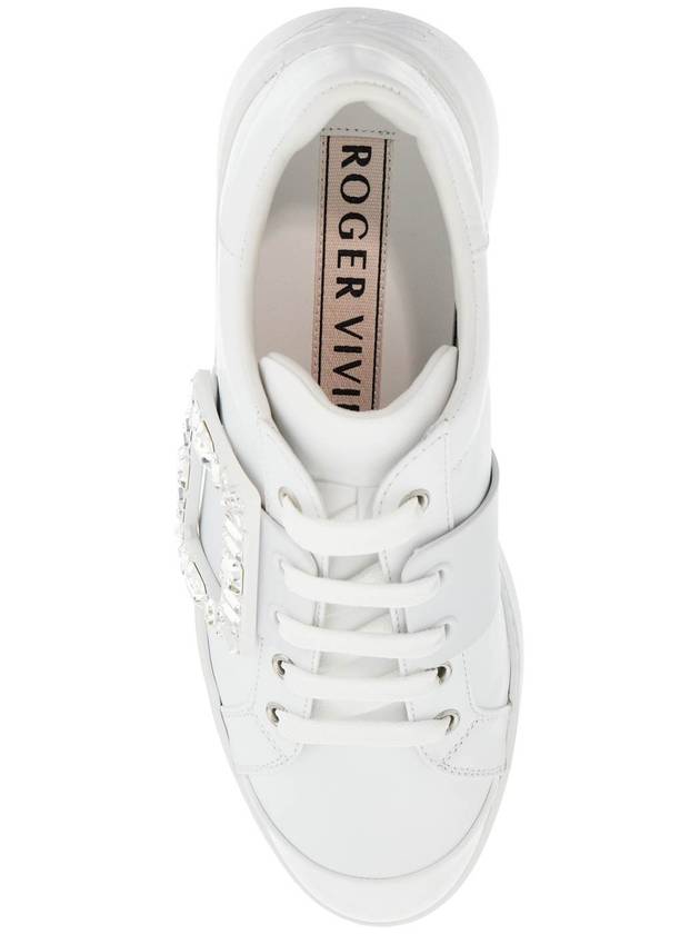 Viv' Skate Buckle Low Top Sneakers White - ROGER VIVIER - BALAAN 3