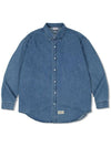 Overfit Logo Denim Shirt Medium Blue - DE GRAND MATIN - BALAAN 3