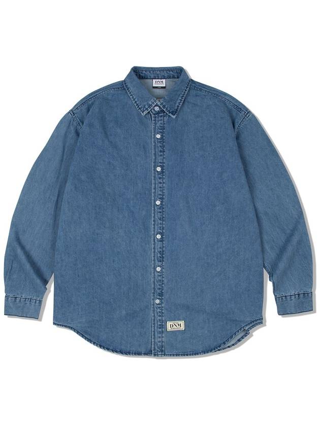 Overfit Logo Denim Shirt Medium Blue - DE GRAND MATIN - BALAAN 3