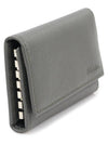 2PG222 Gray Saffiano Leather Silver Plated 6 Key Ring Case - PRADA - BALAAN 3