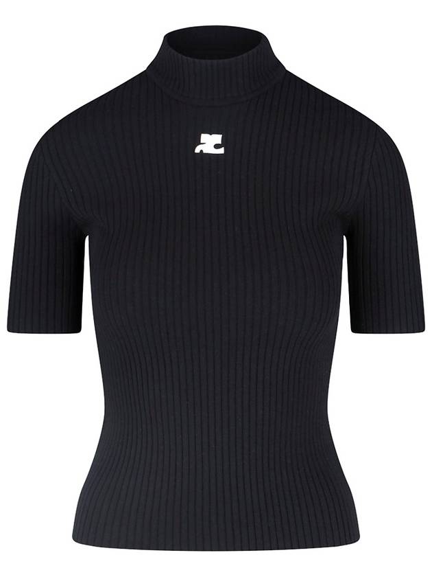 Reedition Knit Short Sleeve Turtle Neck Black - COURREGES - BALAAN 6