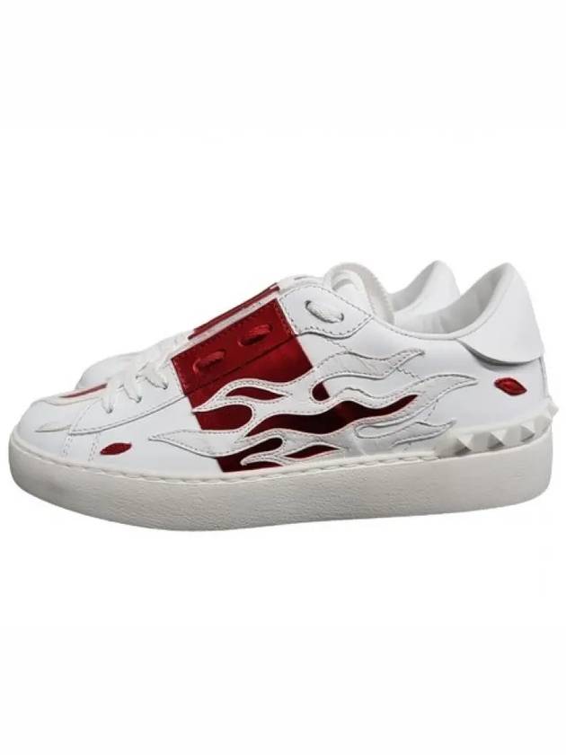 Hidden Open Low Top Sneakers White Red - VALENTINO - BALAAN 2