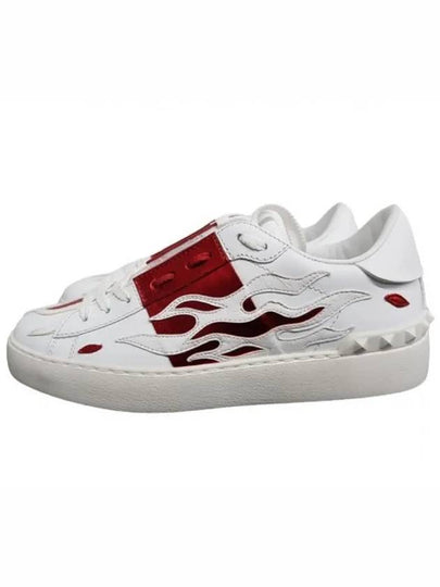 Hidden Open Low Top Sneakers White Red - VALENTINO - BALAAN 2